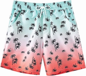 Boys Swim Trunks Baggy Lightweight Breathable Quick Dry Casual Board Shorts Drawstring Elastic Waist Trendy Swimwear