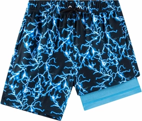 Boys Swim Trunks, Bathing Suit with Compression Liner, UPF 50 , Beach Shorts for 5-16 Years