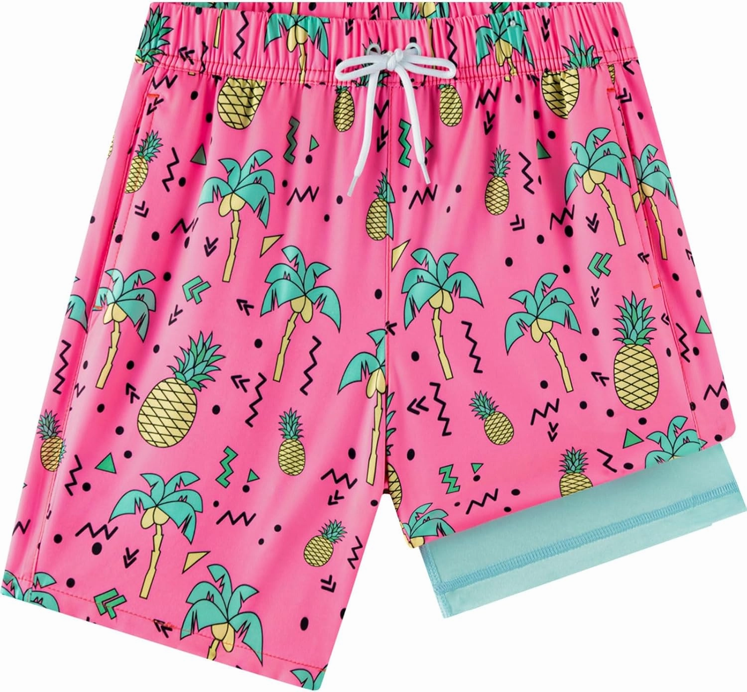 Boys Swim Trunks, Bathing Suit with Compression Liner, UPF 50 , Beach Shorts for 5-16 Years