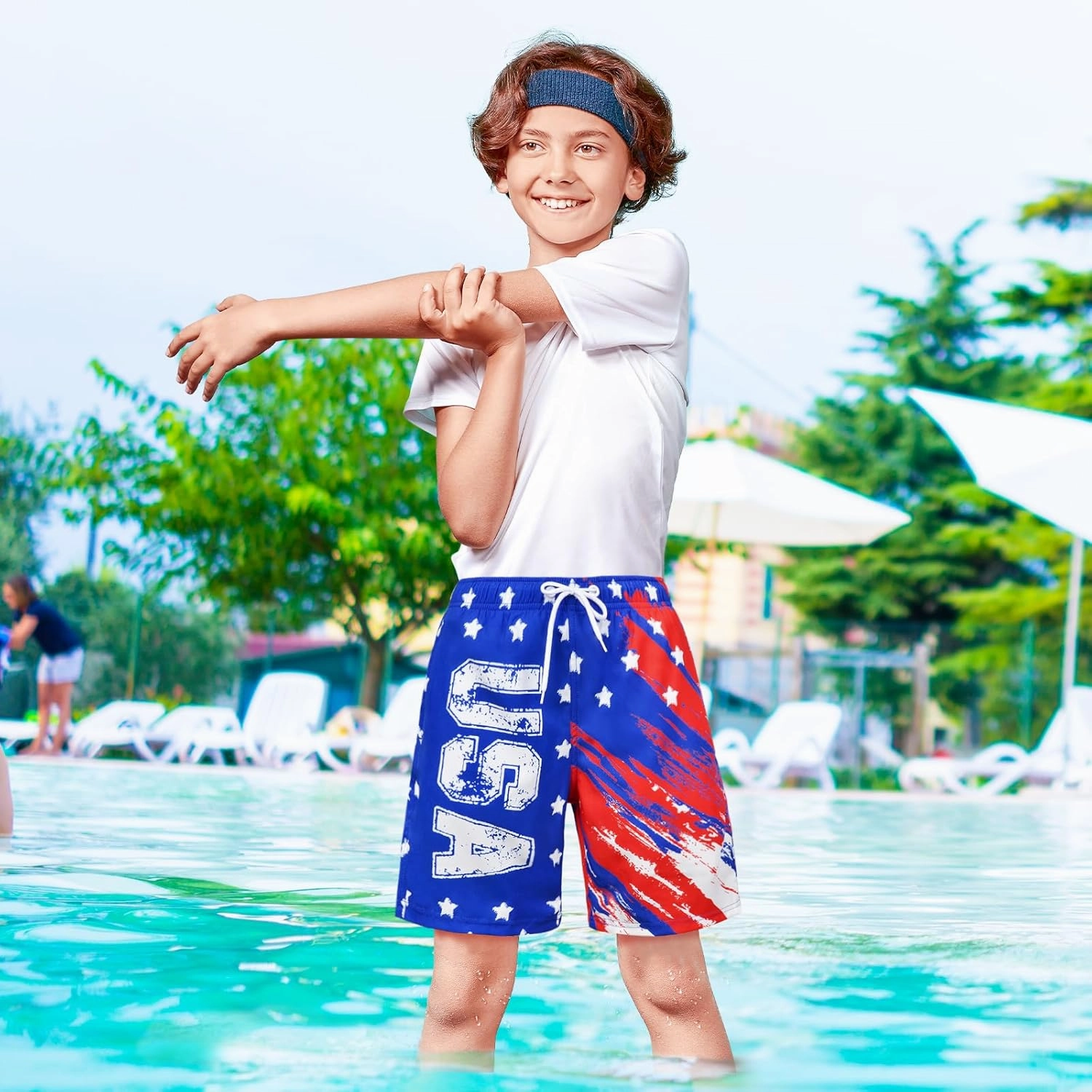 Boys Swim Trunks Bathing Suit Youth Teen Boys Swimming Trunks with Compression Liner Kids Swimsuit Board Shorts 7-16