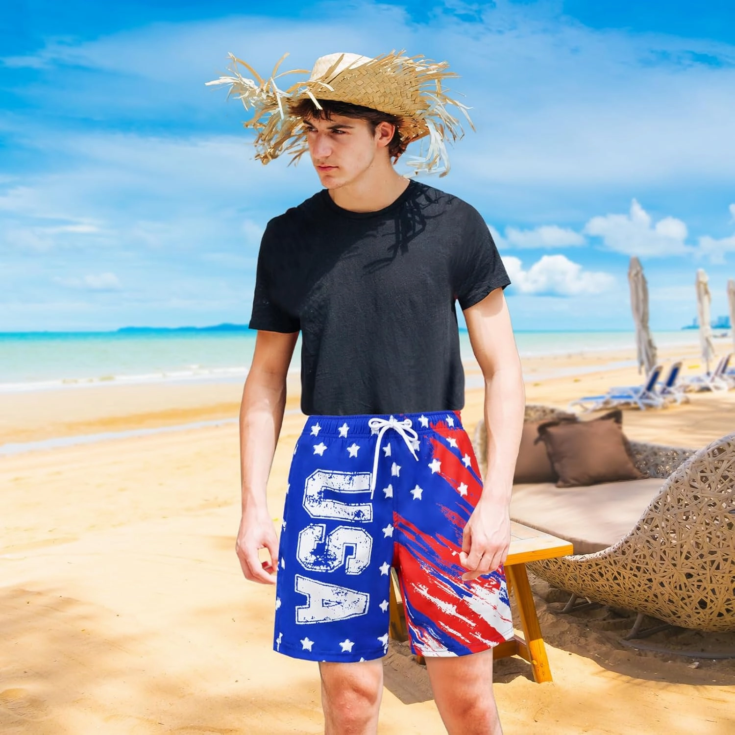 Boys Swim Trunks Bathing Suit Youth Teen Boys Swimming Trunks with Compression Liner Kids Swimsuit Board Shorts 7-16