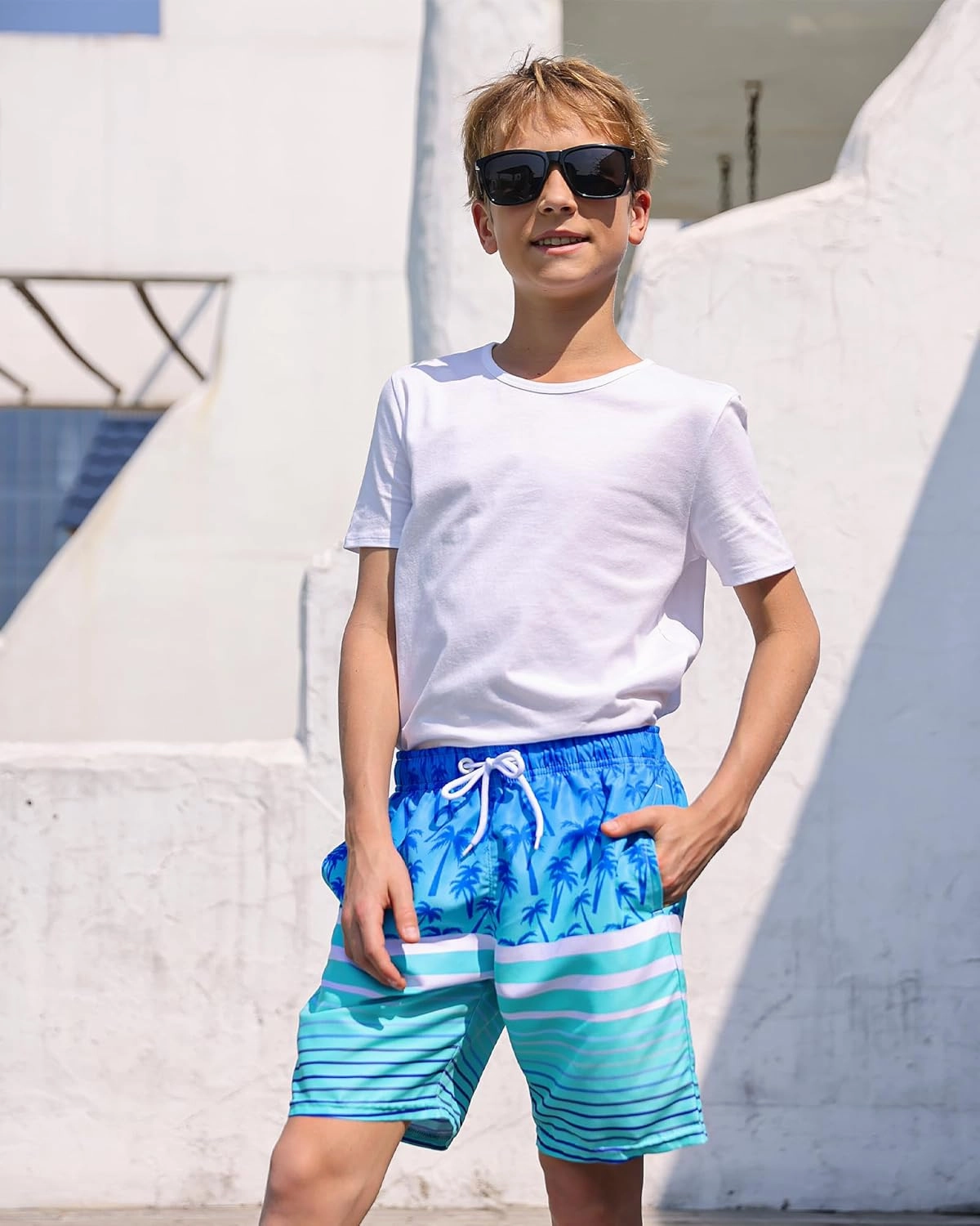 Boys Swim Trunks Board Shorts Teen Boys Swimsuit Quick Dry Swimwear Swimming Shorts Bathing Suit Size 8,10-12,14-16