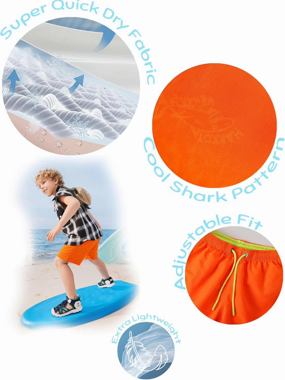 Boys Swim Trunks Boys' Fun Beach Board Shorts 5-14 Years