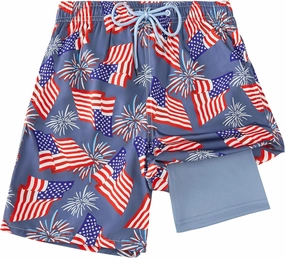 Boys Swim Trunks Compression Liner Swim Shorts Quick Dry Bathing Suit with Boxer Brief Anti-Chafe Boy Swimwear