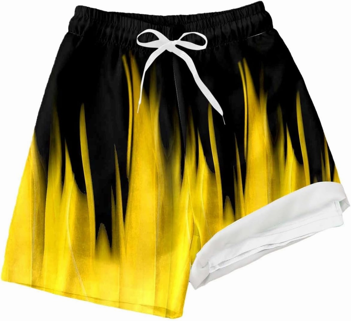 Boys Swim Trunks for 5-16 Years Compression Liner No Chafe Swimsuit Shorts Drawstring Swimwear Bathing Suit Shorts