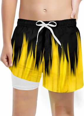 Boys Swim Trunks for 5-16 Years Compression Liner No Chafe Swimsuit Shorts Drawstring Swimwear Bathing Suit Shorts