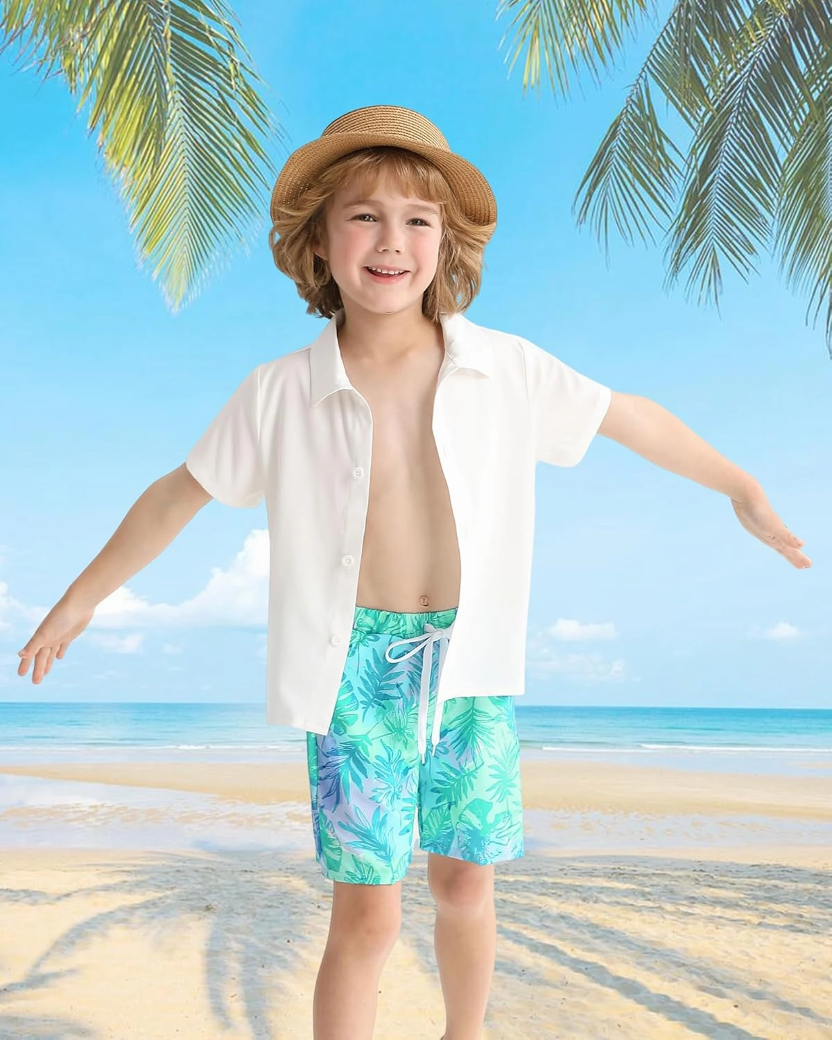 Boys Swim Trunks Quick Dry Compression Liner Swimsuit Shorts Kids Bathing Suit with Pocket UPF 50  Swimwear 5-10 Years