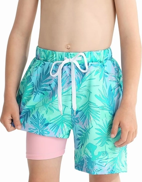 Boys Swim Trunks Quick Dry Compression Liner Swimsuit Shorts Kids Bathing Suit with Pocket UPF 50  Swimwear 5-10 Years