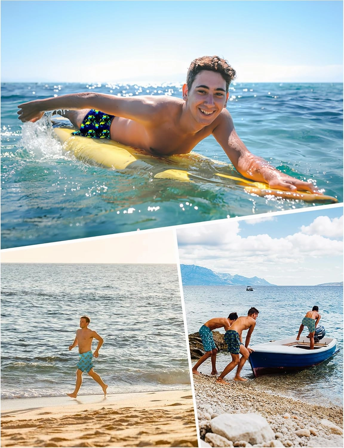 Boys Swim Trunks Quick-Dry w/Ultra Soft Jersey Lining Premium Eco Material UPF 50 