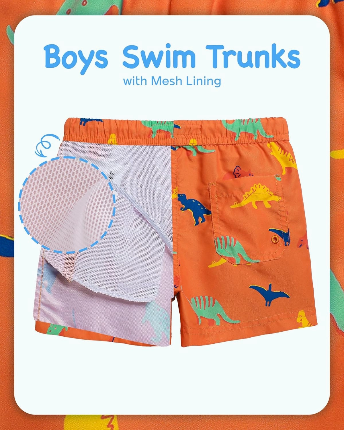 Boys Swim Trunks Toddler Swim Shorts with Mesh Lining Quick Dry Board Shorts Kids Bathing Suits Swimwear for 2-16T