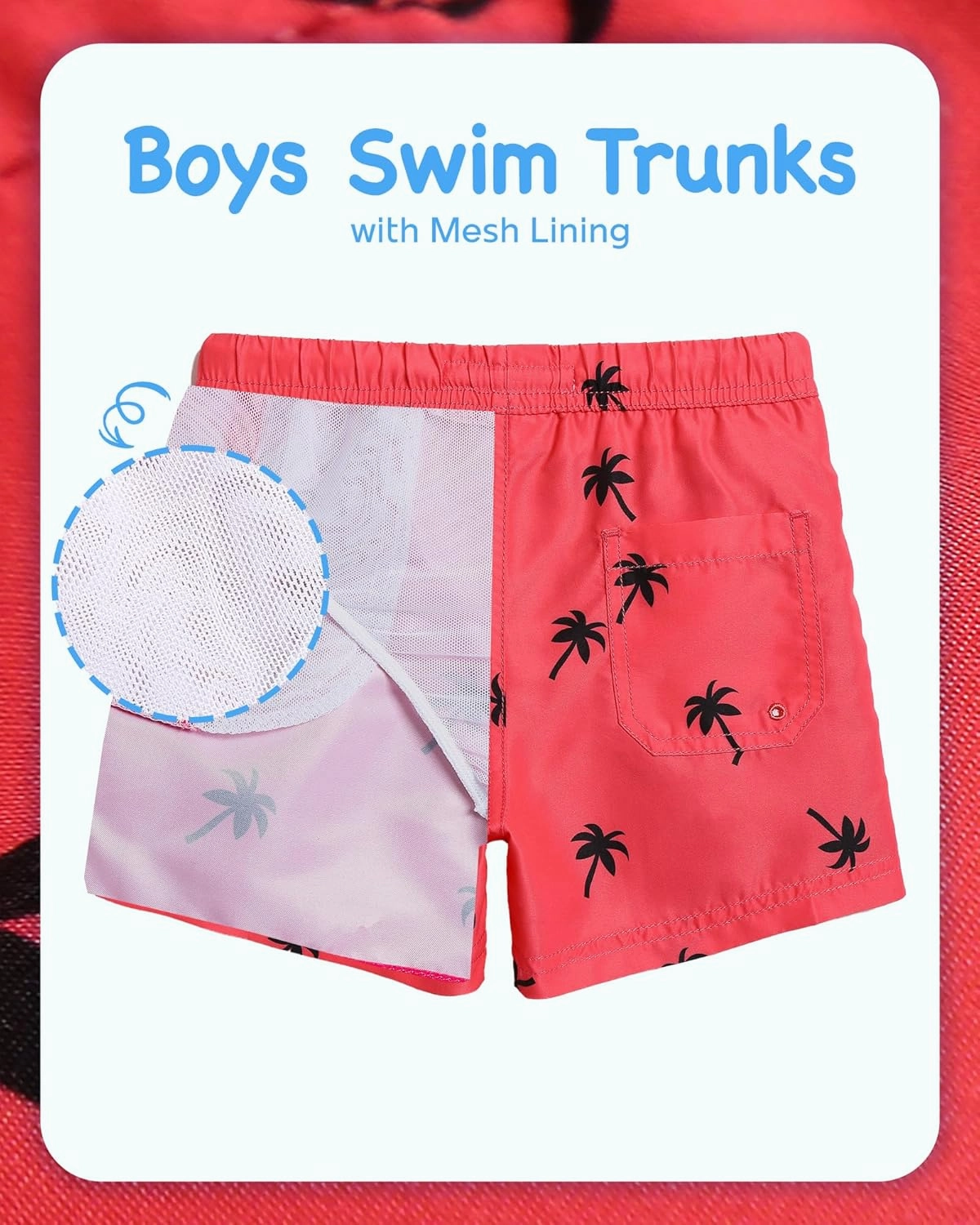 Boys Swim Trunks Toddler Swim Shorts with Mesh Lining Quick Dry Board Shorts Kids Bathing Suits Swimwear for 2-16T