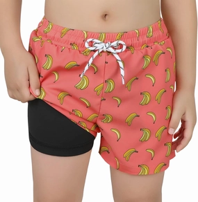 Boys Swim Trunks with Boxer Brief Liner Swim Shorts Compression Liner Youth Anti Trunks