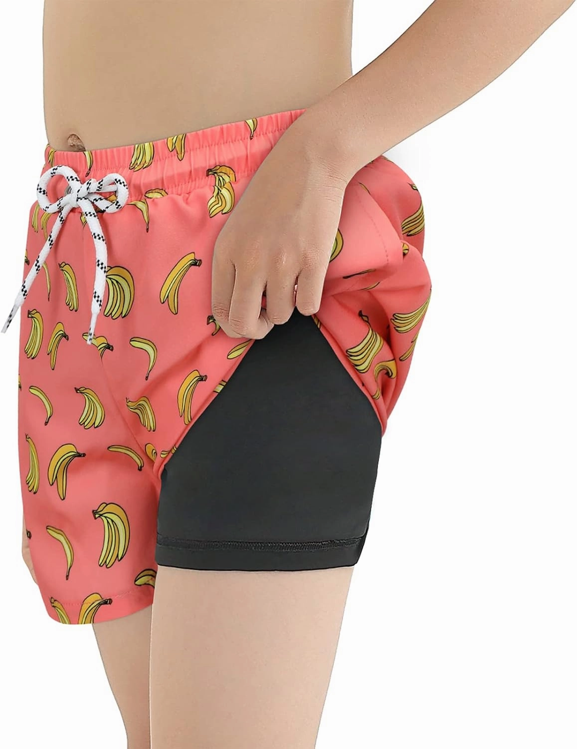 Boys Swim Trunks with Boxer Brief Liner Swim Shorts Compression Liner Youth Anti Trunks