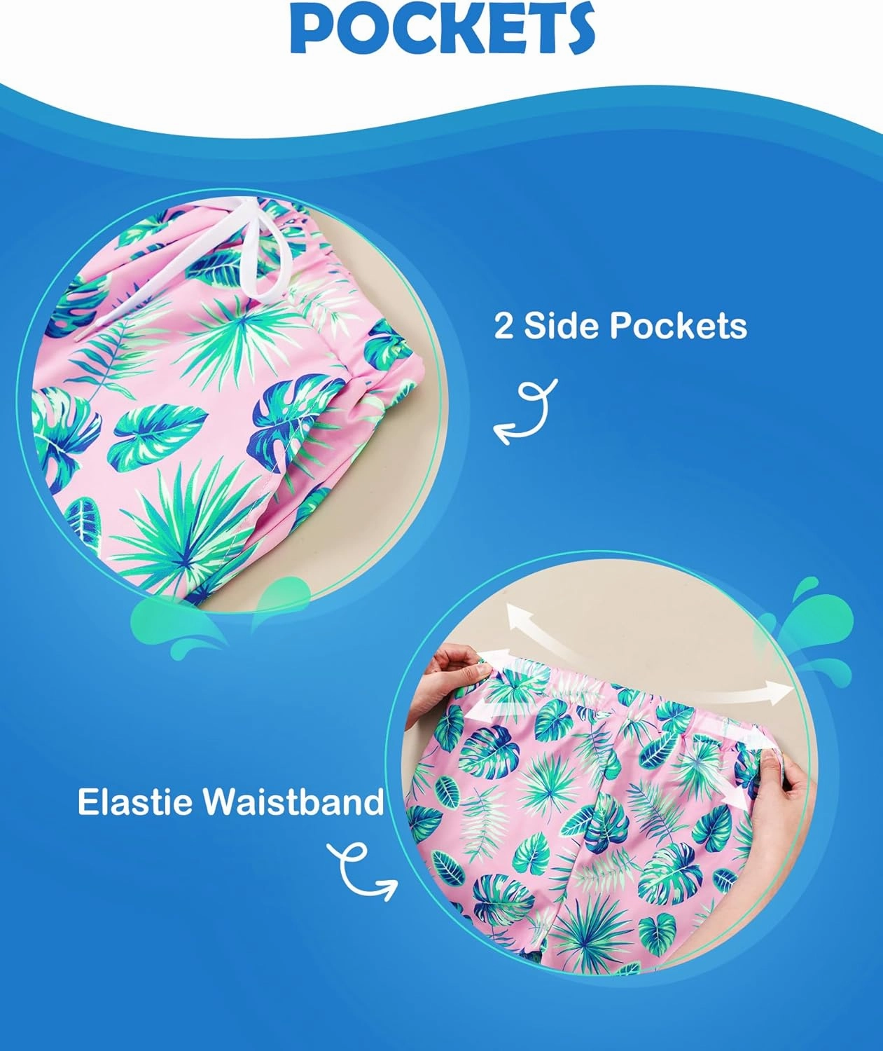 Boys Swim Trunks with Compression Liner Boy Stretch Quick Dry Swim Shorts Kids UPF 50  Beach Swimsuit 5-10 Years