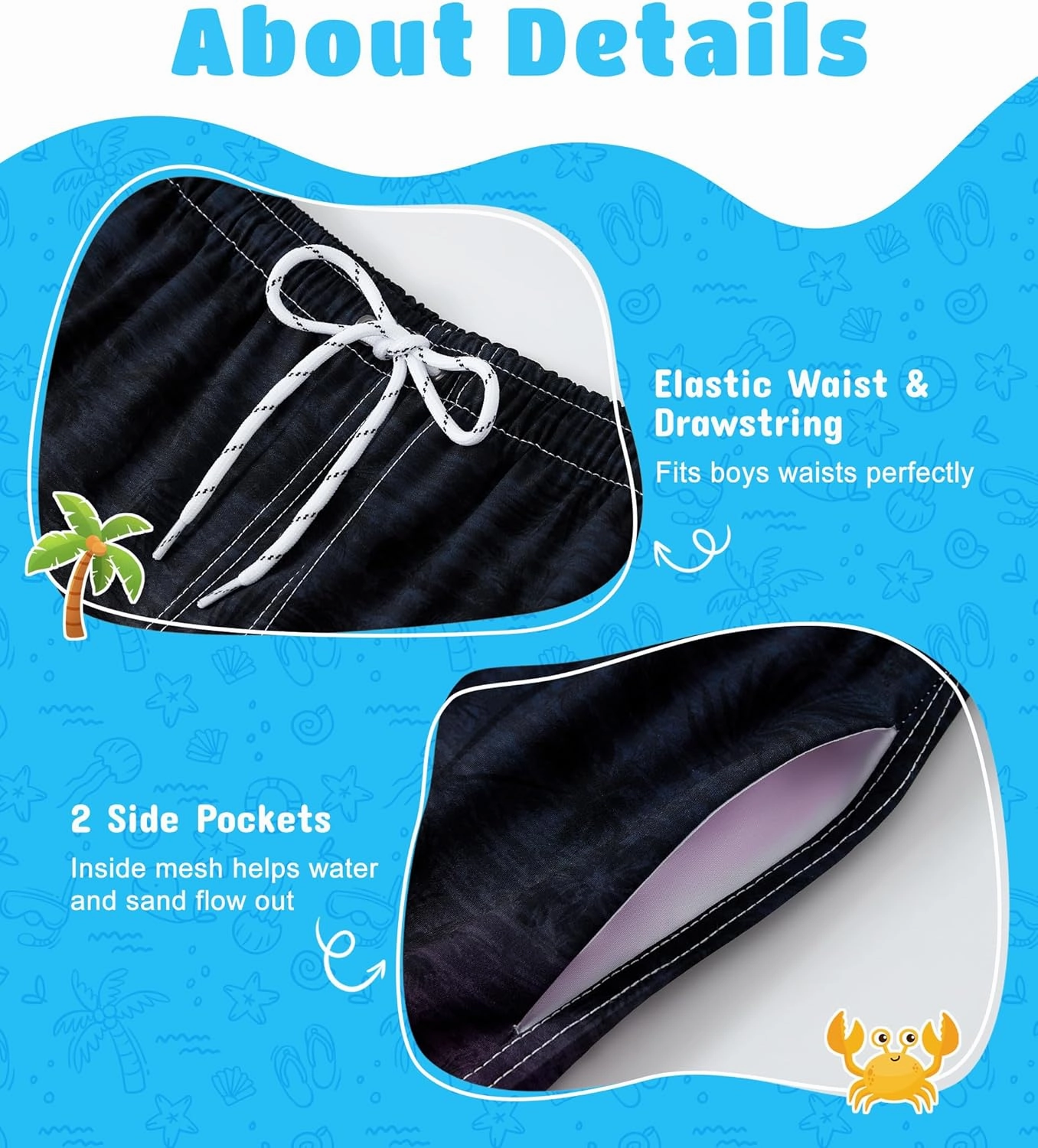Boys Swim Trunks with Compression Liner Boys Quick Dry 2 in 1 Swim Shorts Summer Beach Shorts