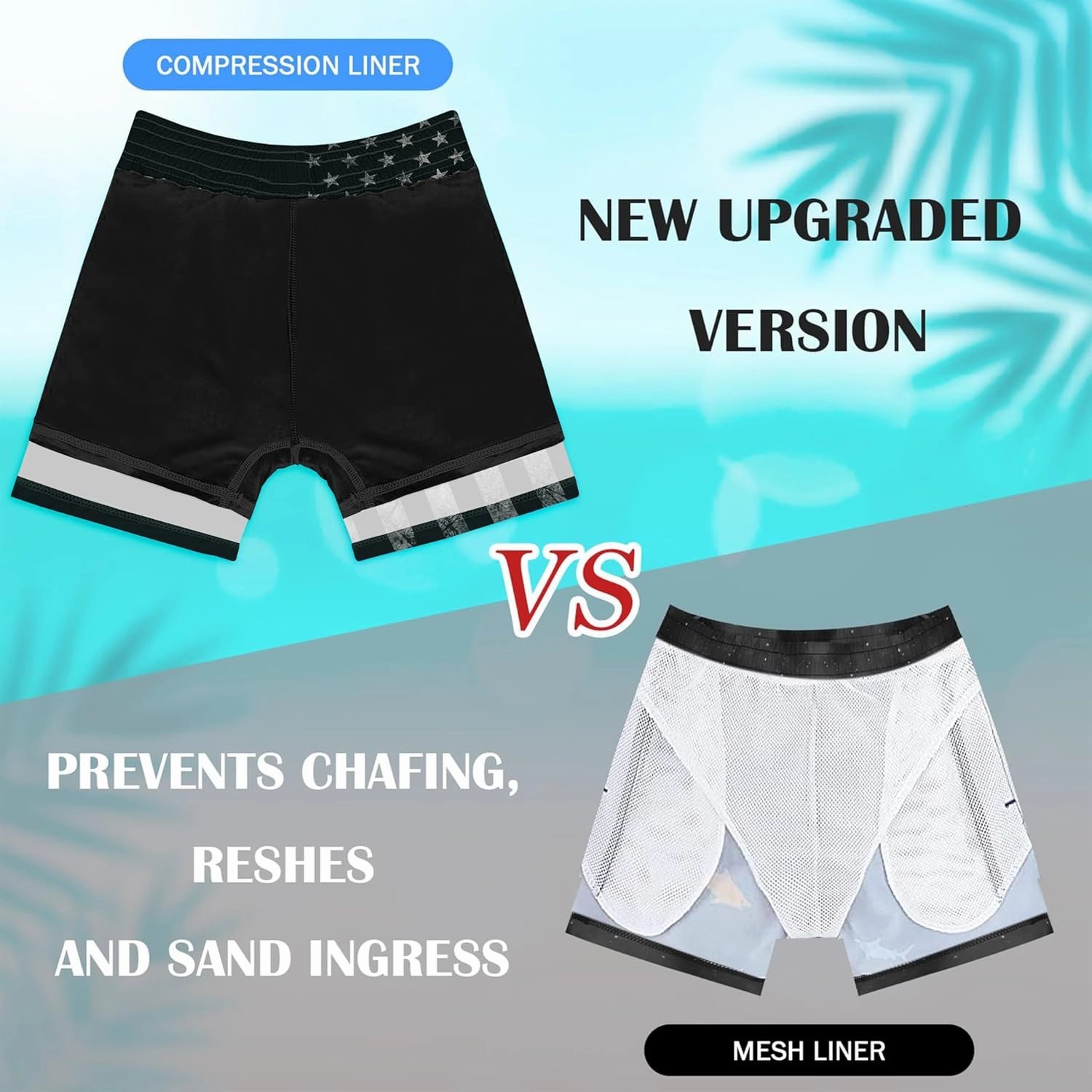 Boys Swim Trunks with Compression Liner Boys Stretch Swim Shorts Quick Dry 2 in 1 Beach Shorts 4-17 Y