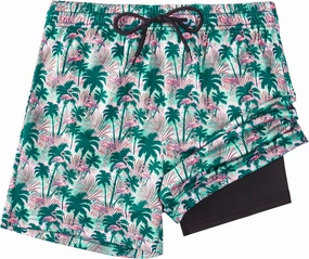 Boys Swim Trunks with Compression Liner Boys Stretch Swim Shorts Quick Dry 2 in 1 Beach Shorts 4-17 Y