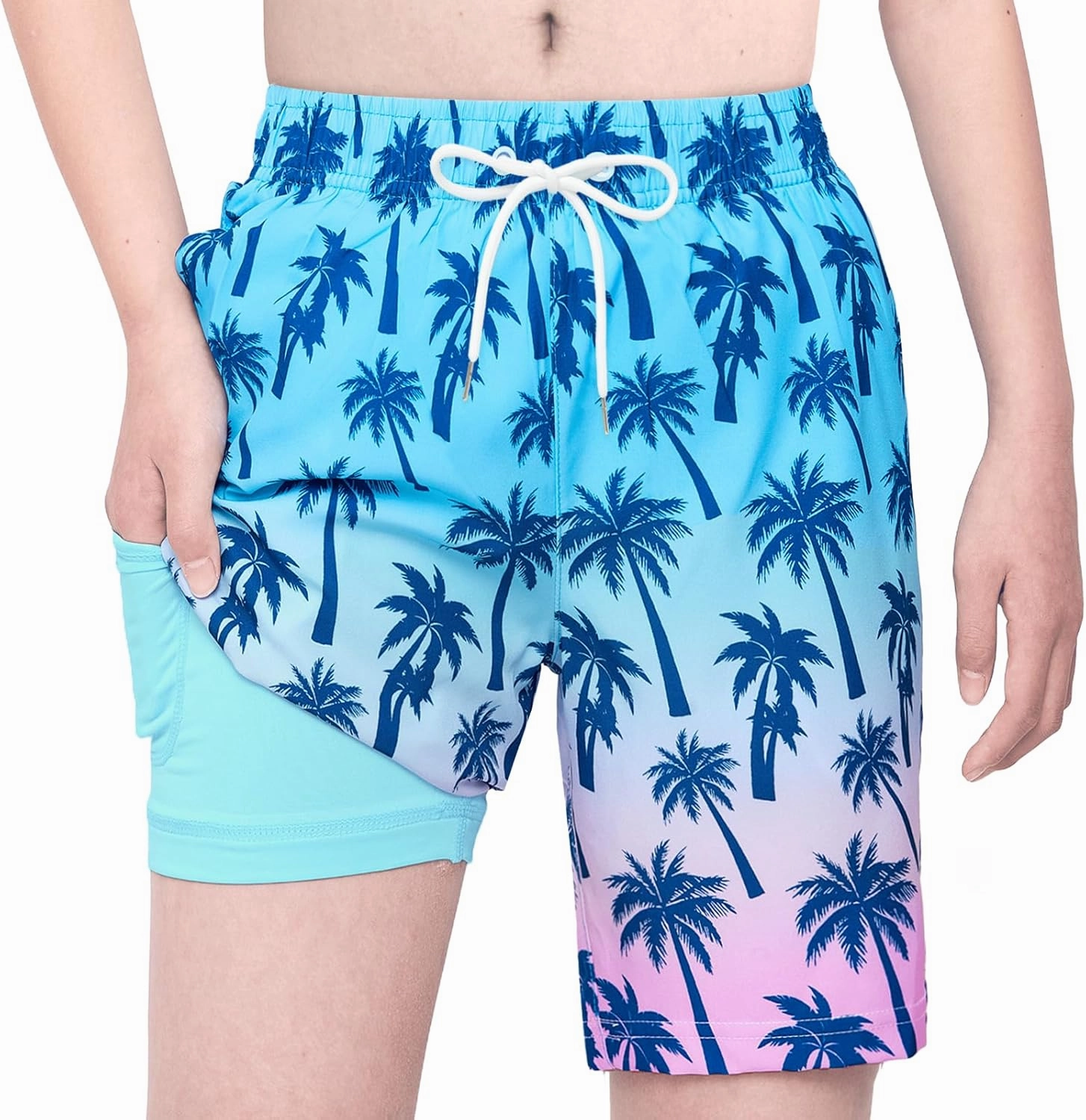 Boys Swim Trunks with Compression Liner Boys Swim Shorts Size 9-10 10-12 14-16 Kids Bathing Suit Swimsuit Swimwear