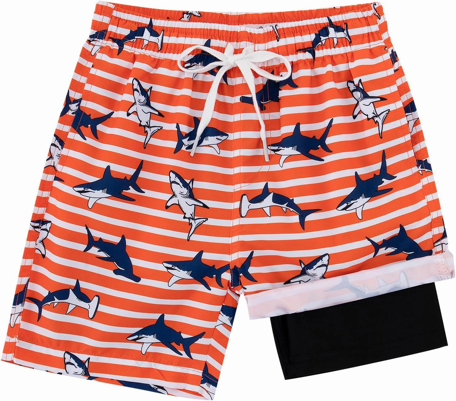 Boys Swim Trunks with Compression Liner Casual Bathing Suit for Kids Swim Shorts 6-18 Years