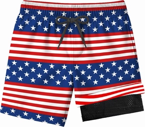 Boys Swim Trunks with Compression Liner for 7-16 Years,Quick-Dry Swim Shorts for Kids Teen,Sun Protection Swimming Trunks