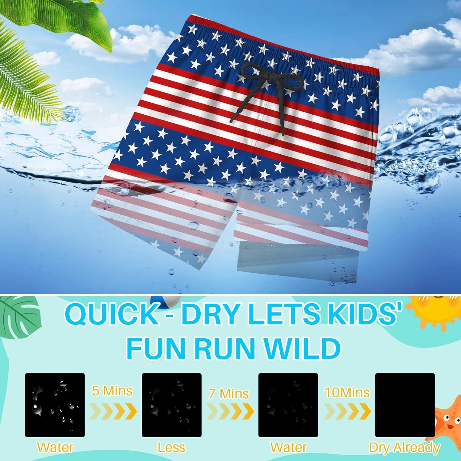 Boys Swim Trunks with Compression Liner for 7-16 Years,Quick-Dry Swim Shorts for Kids Teen,Sun Protection Swimming Trunks