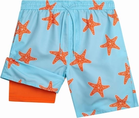Boys Swim Trunks with Compression Liner Quick Dry Bathing Suit Swim Shorts (Sizes: 8-14)