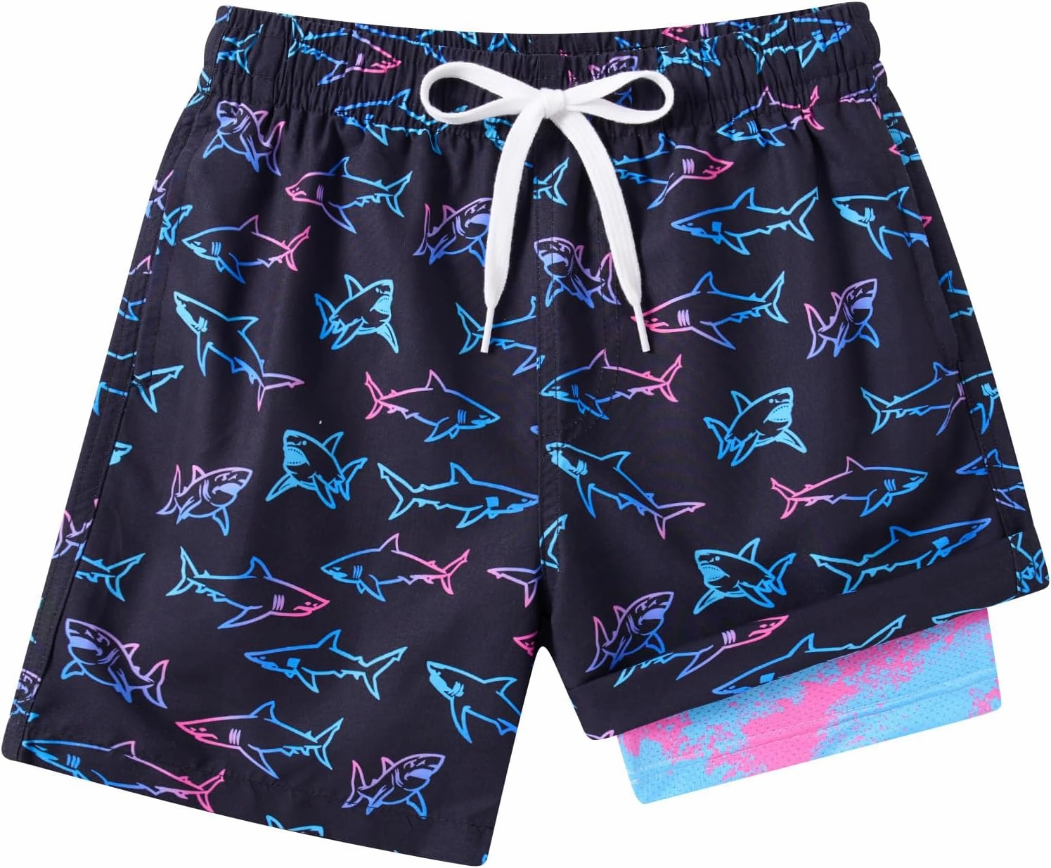 Boys Swim Trunks with Compression Liner Swimming Shorts Quick Dry Bathing Suit for 7-20 Years