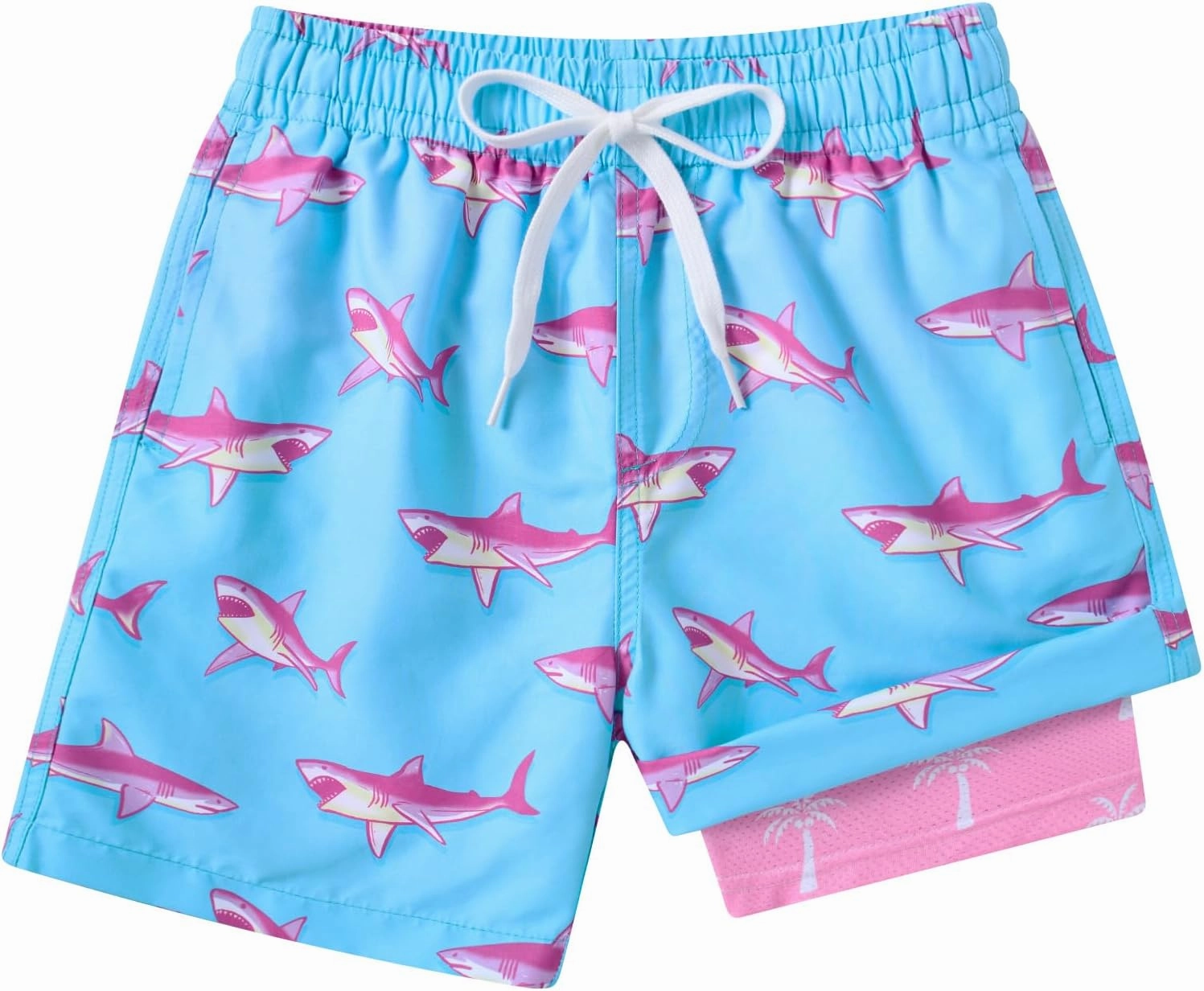 Boys Swim Trunks with Compression Liner Swimming Shorts Quick Dry Bathing Suit for 7-20 Years