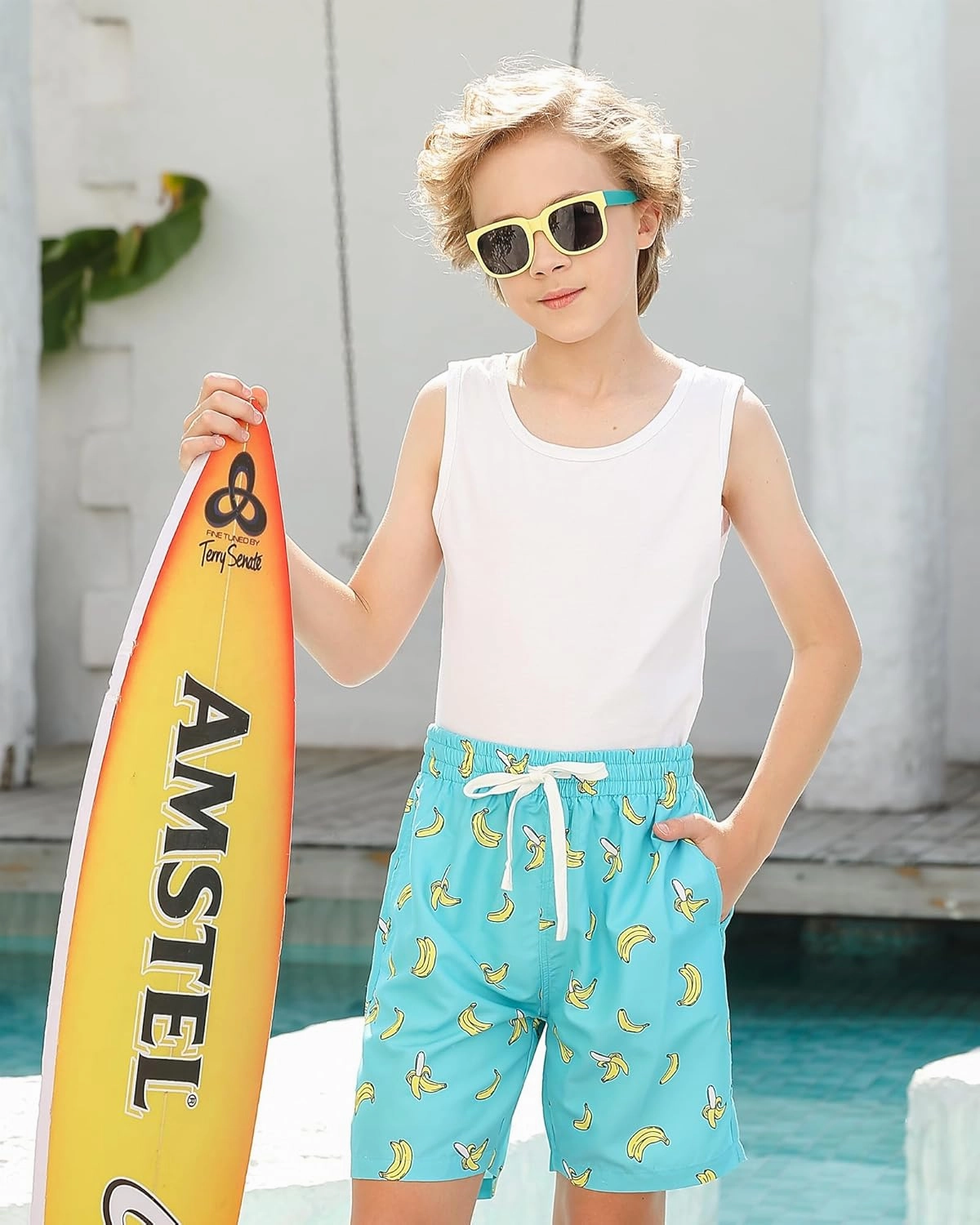 Boys Swim Trunks with Compression Liner Toddler Boys Swim Shorts Boxer Brief Board Shorts Swimming Set 5-18T