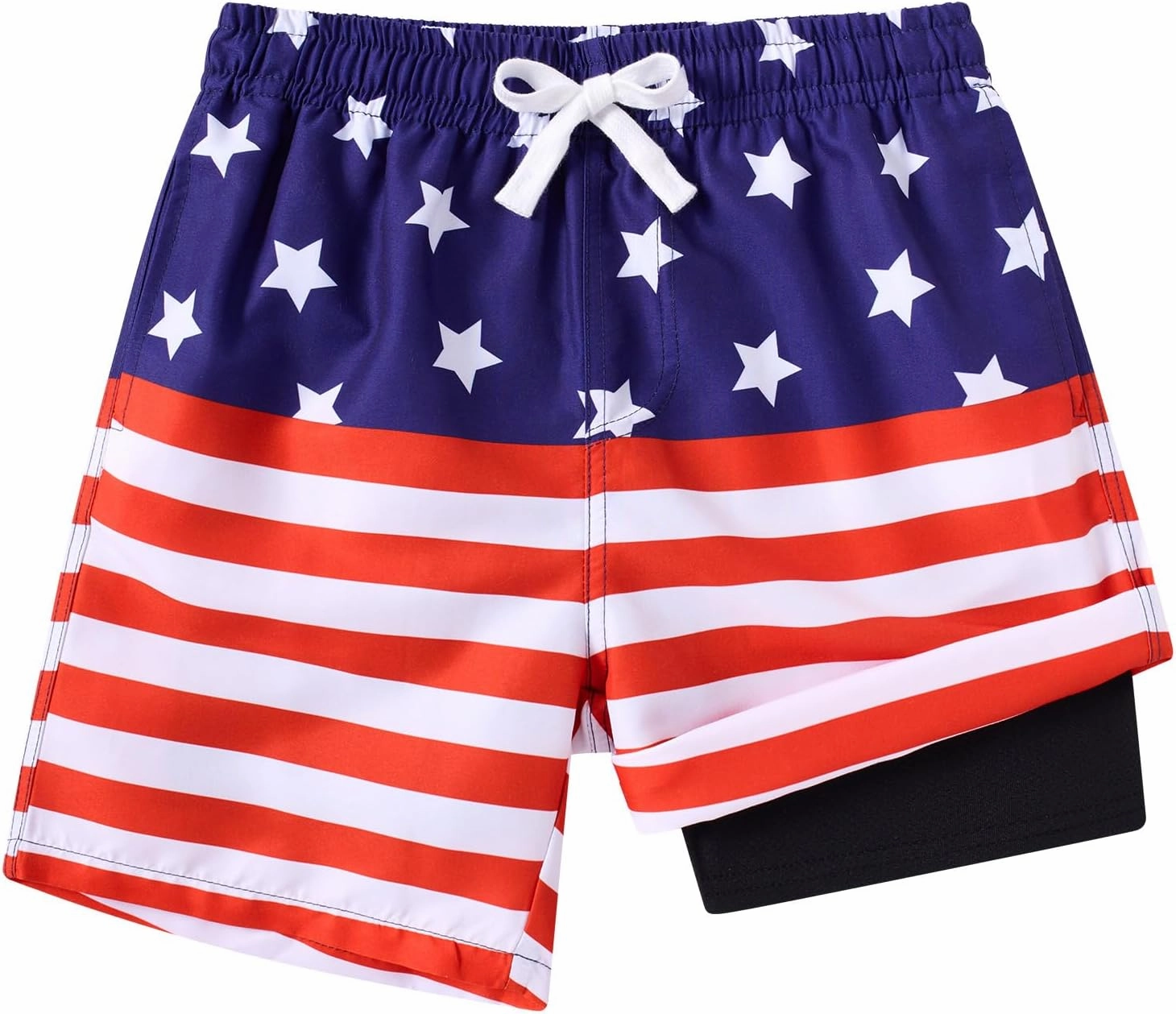 Boys Swim Trunks with Compression Liner Toddler Boys Swim Shorts Boxer Brief Board Shorts Swimming Set 5-18T
