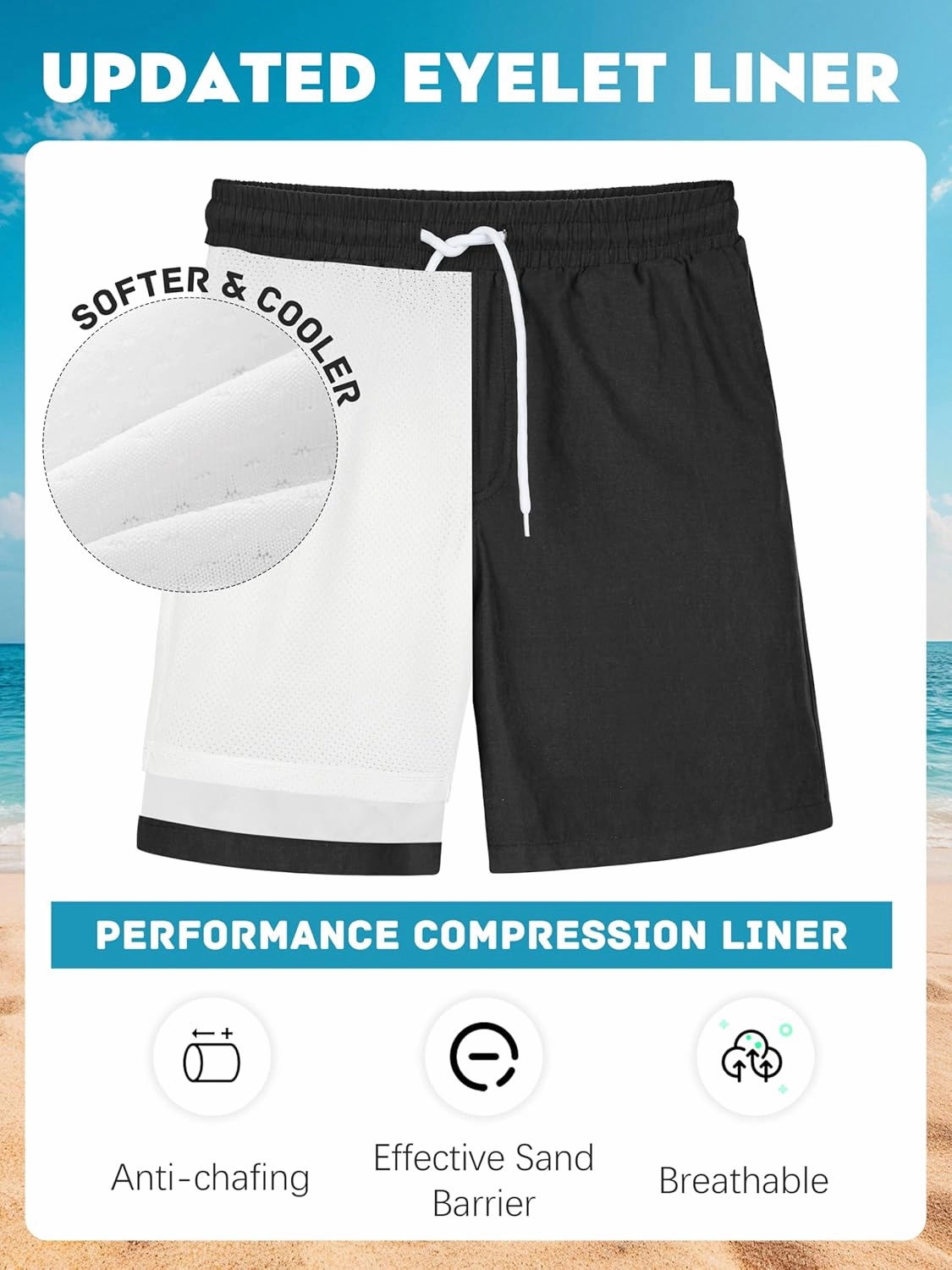 Boys Swim Trunks with Compression Liner UPF 50  Quick Dry Swim Shorts Beachwear Boys' Bathing Suits Swimsuit for Kid