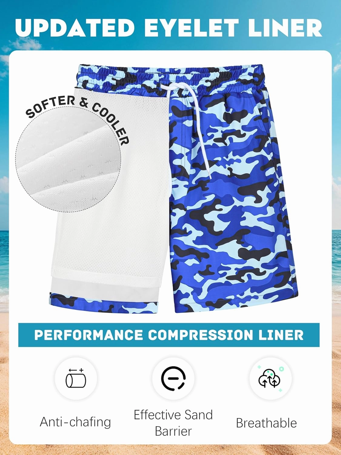 Boys Swim Trunks with Compression Liner UPF 50  Quick Dry Swim Shorts Beachwear Boys' Bathing Suits Swimsuit for Kid