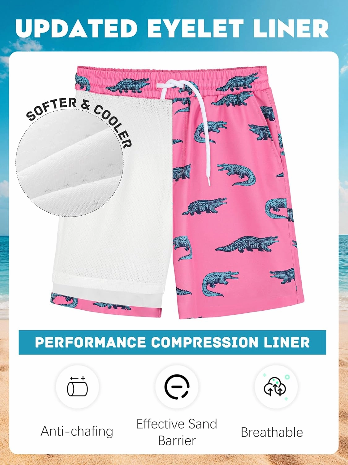 Boys Swim Trunks with Compression Liner UPF 50  Quick Dry Swim Shorts Beachwear Boys' Bathing Suits Swimsuit for Kid