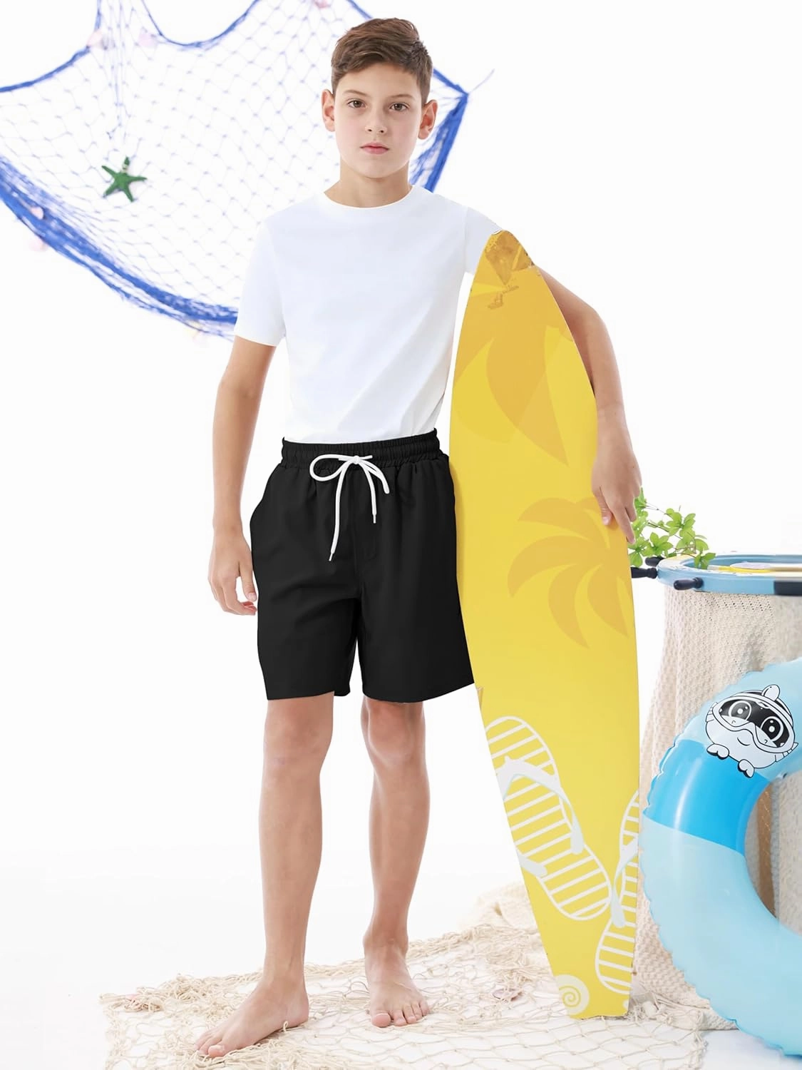 Boys Swim Trunks with Compression Liner UPF 50  Quick Dry Swim Shorts Beachwear Boys' Bathing Suits Swimsuit for Kid