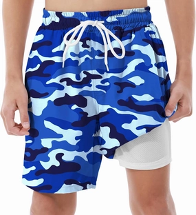 Boys Swim Trunks with Compression Liner UPF 50  Quick Dry Swim Shorts Beachwear Boys' Bathing Suits Swimsuit for Kid