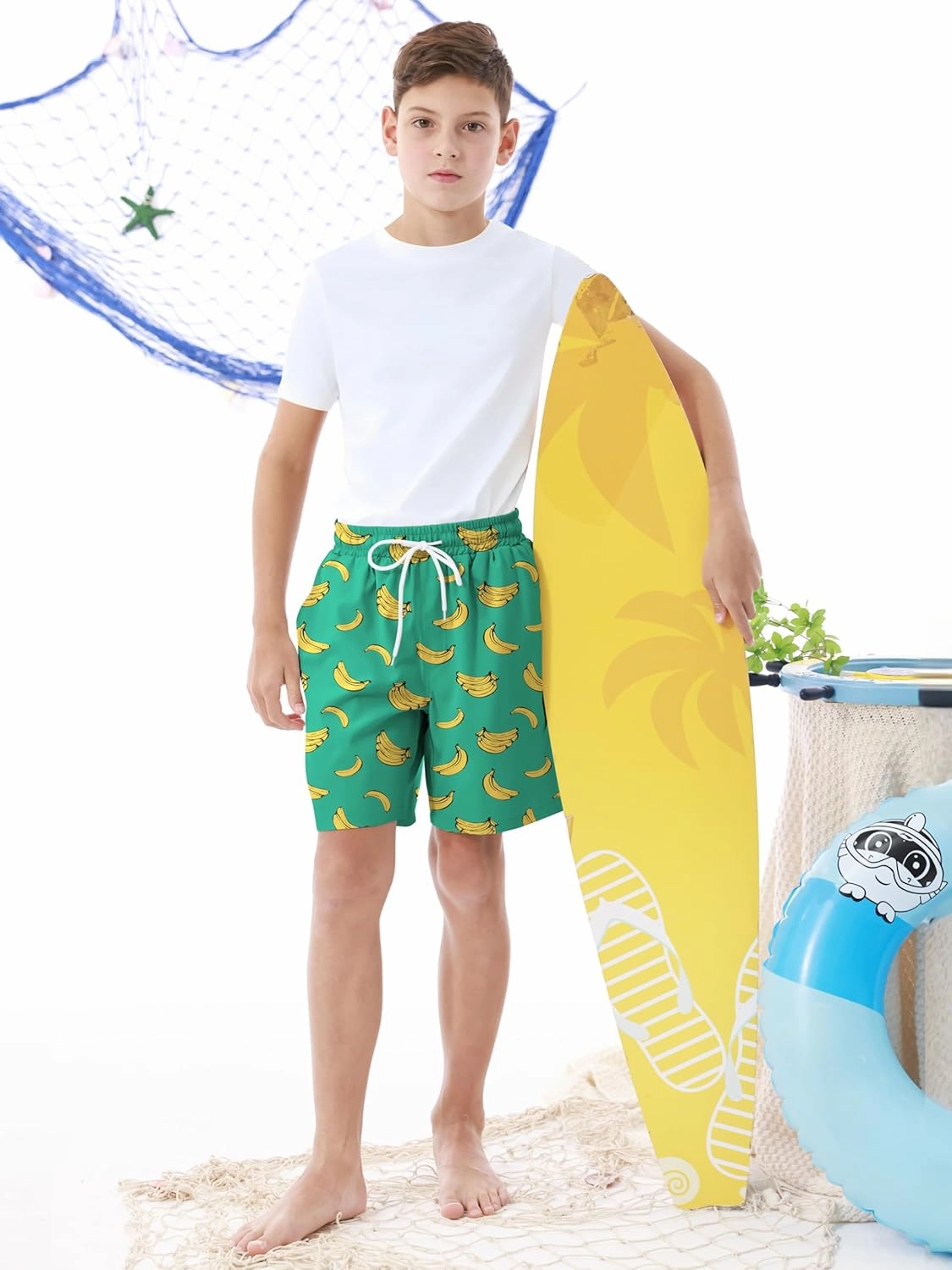 Boys Swim Trunks with Compression Liner UPF 50  Quick Dry Swim Shorts Beachwear Boys' Bathing Suits Swimsuit for Kid