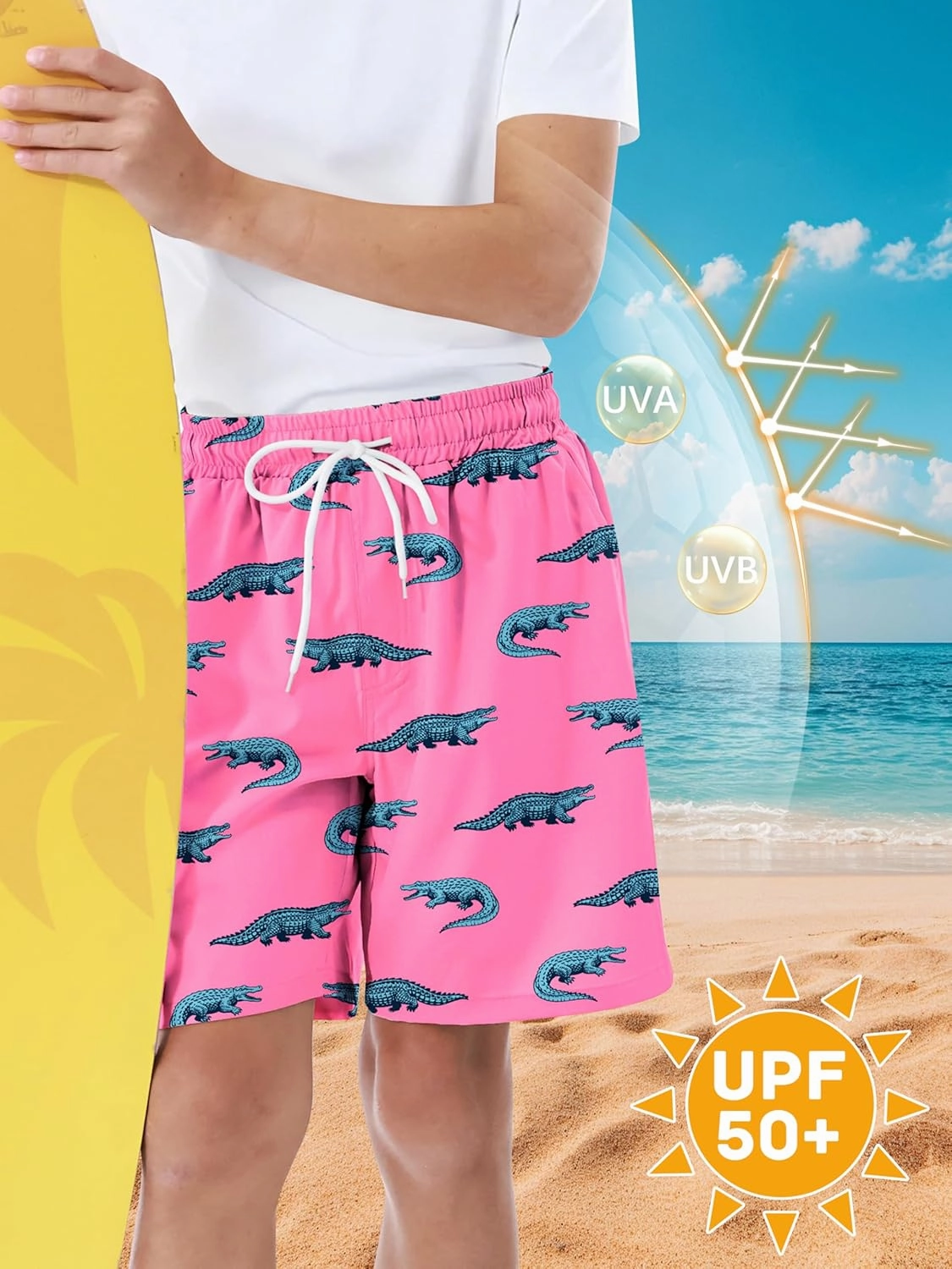 Boys Swim Trunks with Compression Liner UPF 50  Quick Dry Swim Shorts Beachwear Boys' Bathing Suits Swimsuit for Kid