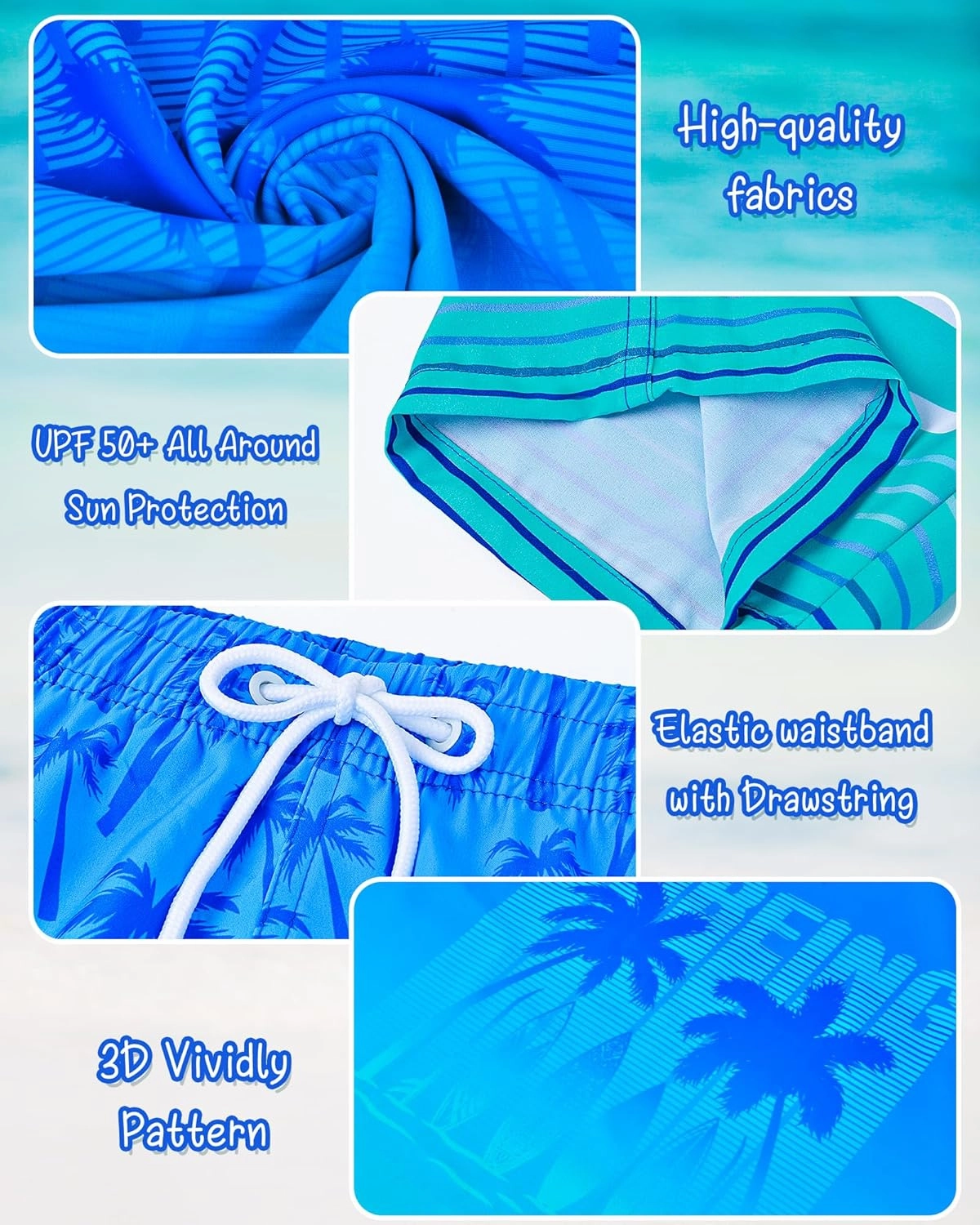 Boys Two Piece Rash Guard and Swim Trunks Outfit Set Kids Short Sleeve Swimsuit