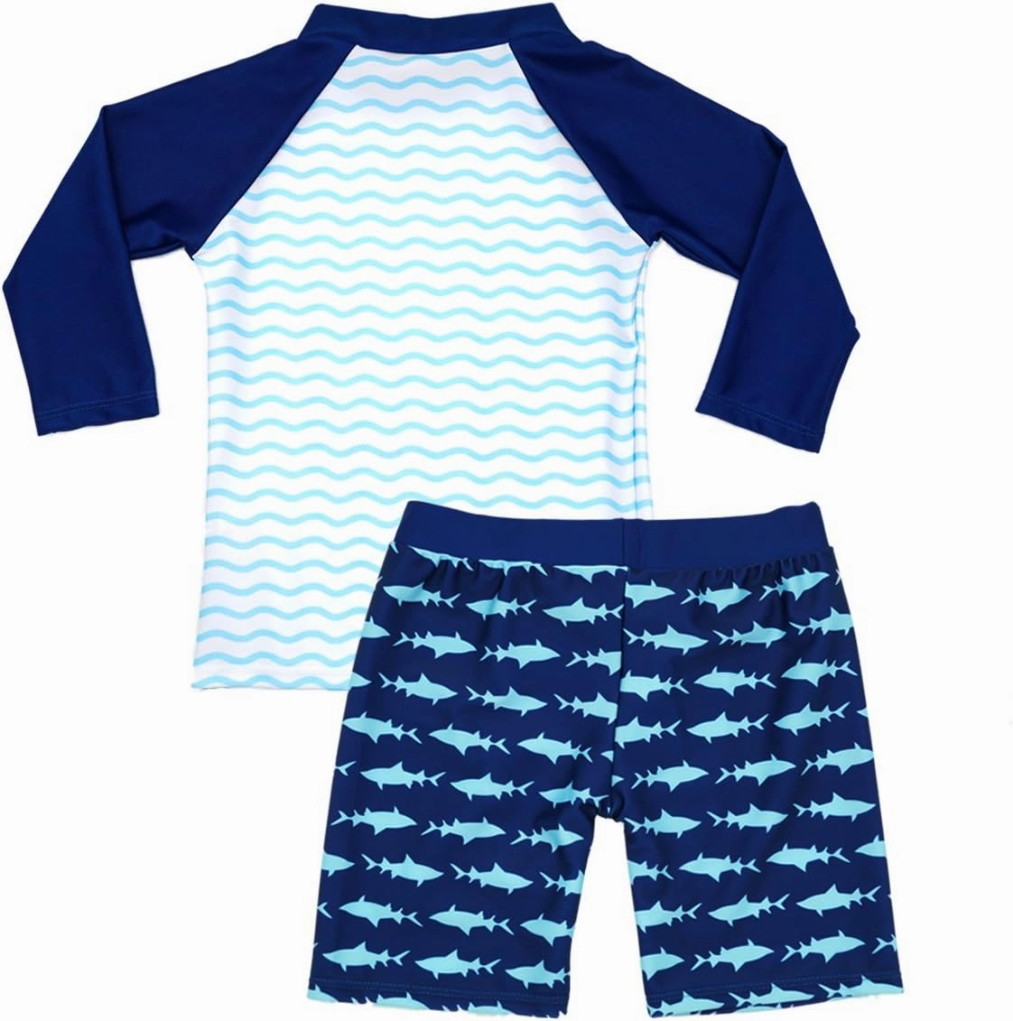 Boys Two Piece Rash Guard Swimsuits Kids Long Sleeve Sunsuit Swimwear Sets