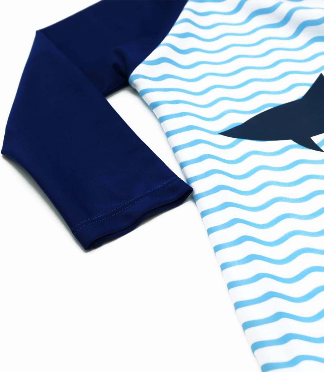 Boys Two Piece Rash Guard Swimsuits Kids Long Sleeve Sunsuit Swimwear Sets