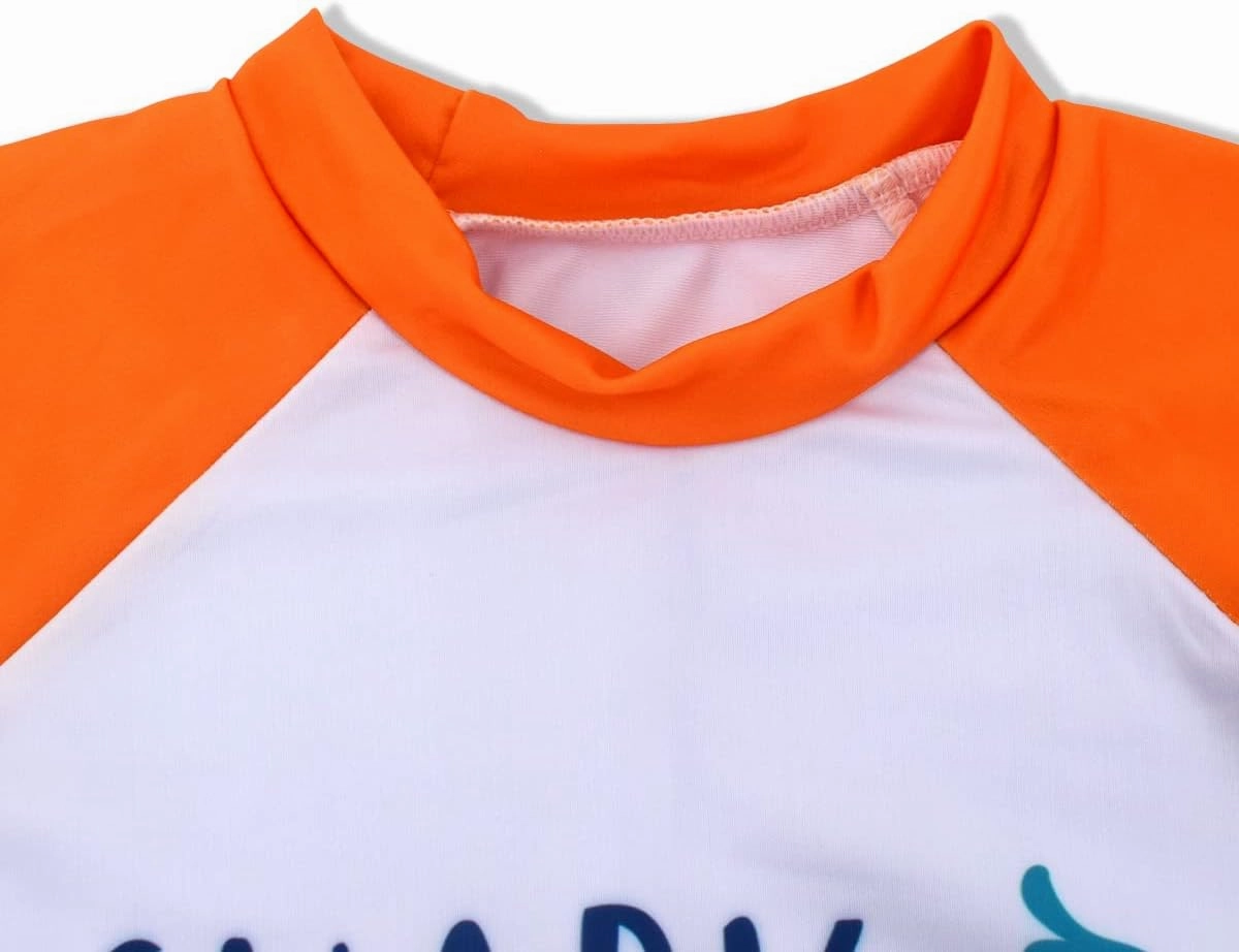 Boys Two Piece Rash Guard Swimsuits Kids Short Sleeve Sunsuit Swimwear Sets
