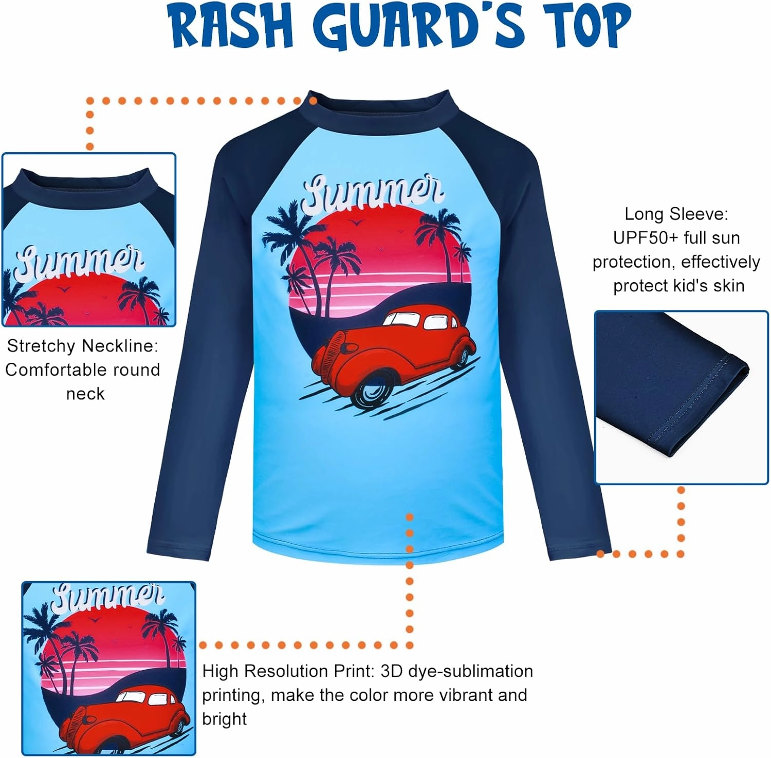 Boys Two Piece Rash Guard Swimsuits Kids Short Sleeve Swimwear Sets Quick Dry Bathing Suit 3-10 Years