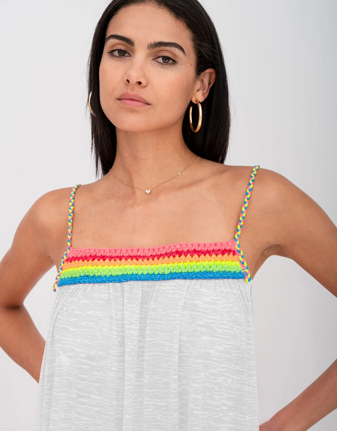 Braided Low Back Dress - White