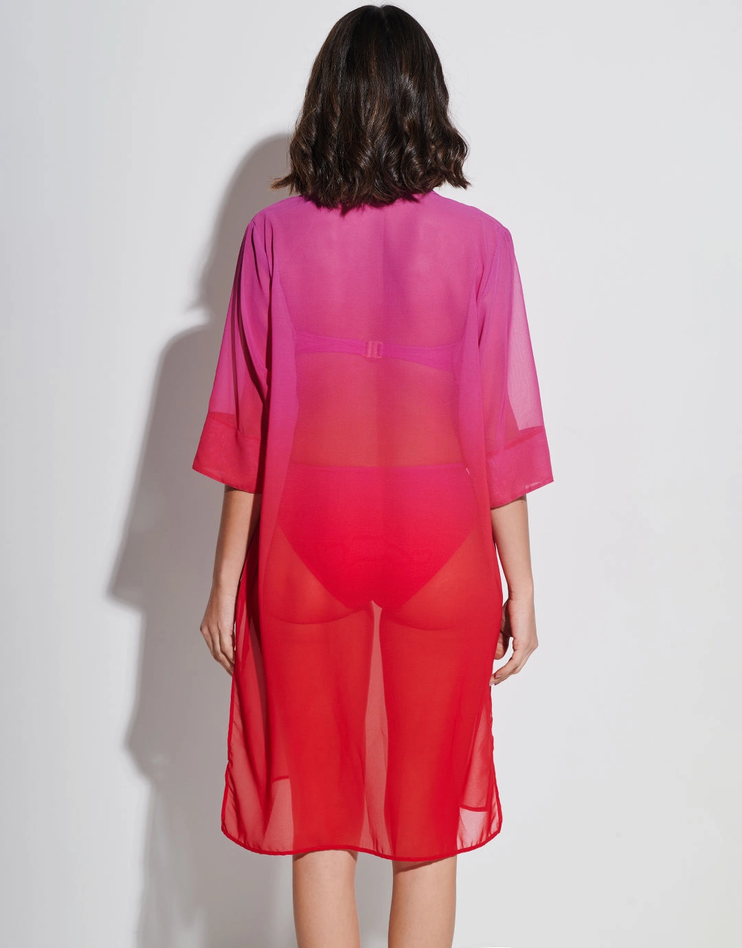 Brasil Midi Beach Shirt - Flower Pink