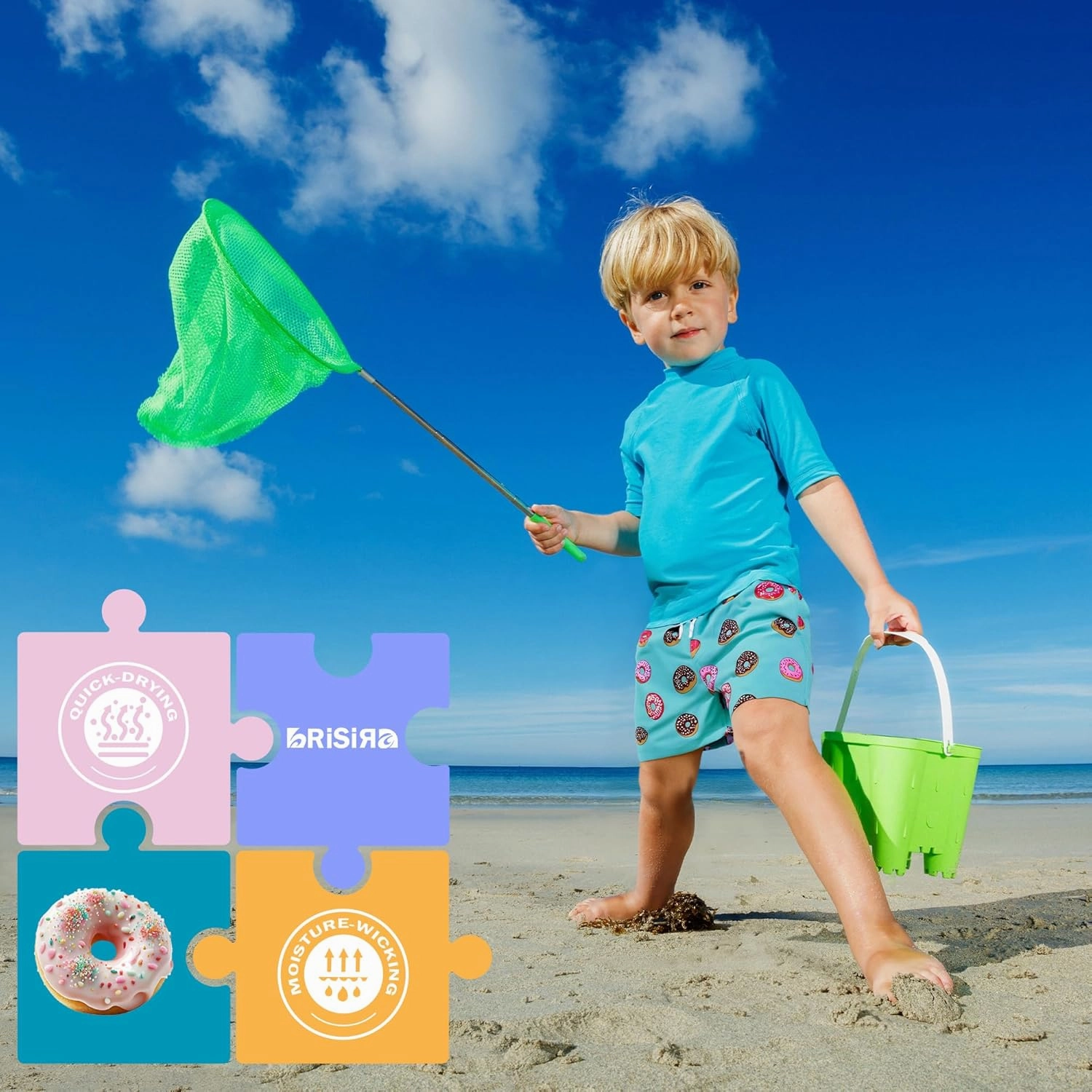 BRISIRA Boys Swim Trunks Swim Shorts with Compression Liner Stretch Bathing Suit Swimsuit Toddler Kids Youth Teen Quick Dry