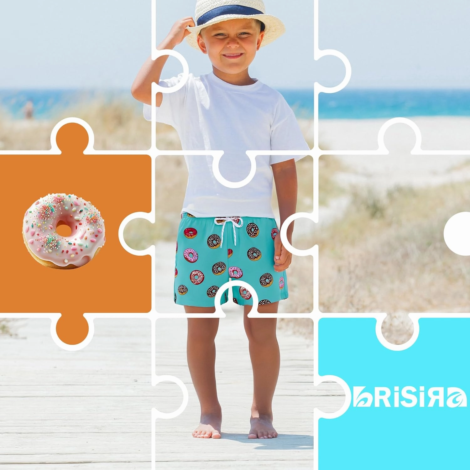 BRISIRA Boys Swim Trunks Swim Shorts with Compression Liner Stretch Bathing Suit Swimsuit Toddler Kids Youth Teen Quick Dry
