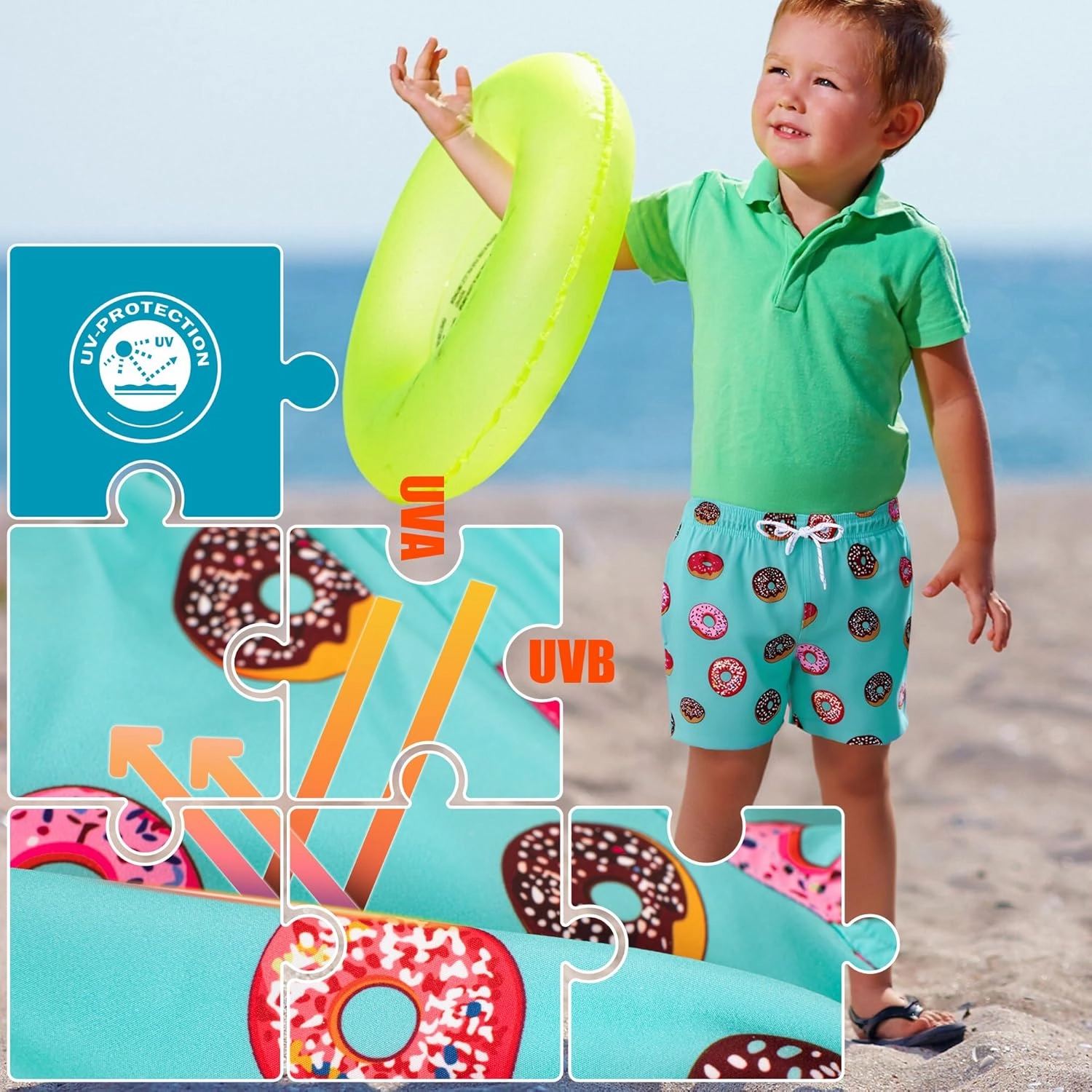 BRISIRA Boys Swim Trunks Swim Shorts with Compression Liner Stretch Bathing Suit Swimsuit Toddler Kids Youth Teen Quick Dry
