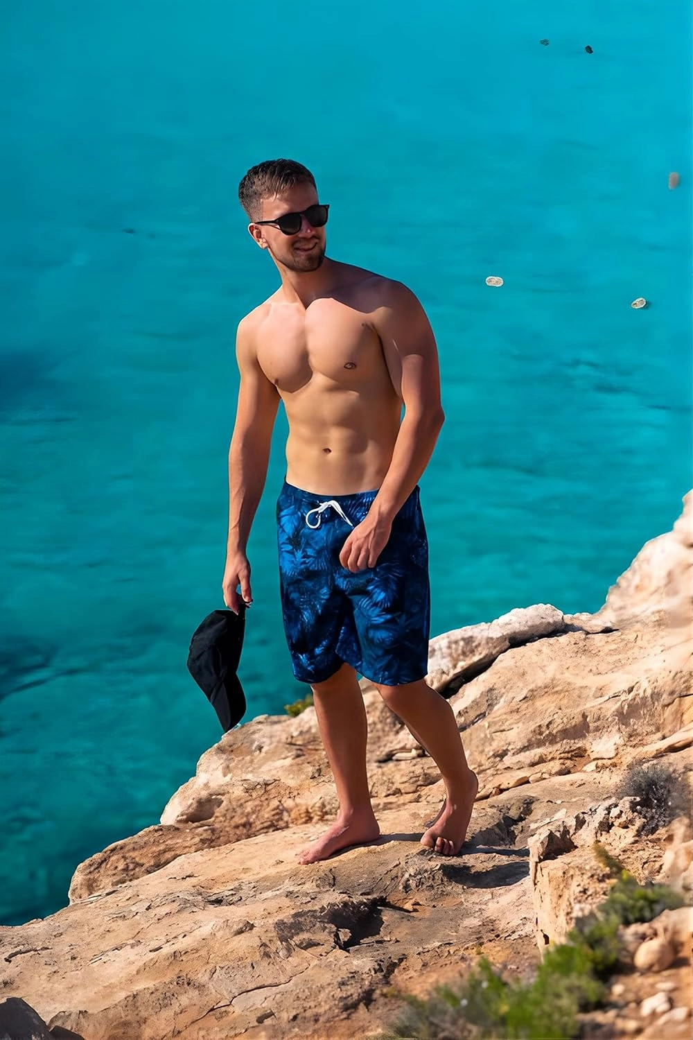 BRISIRA Mens Swim Trunks 9 Inch Inseam Board Shorts with Compression Liner Swimsuit Bathing Suit Quick Dry Cargo Pocket