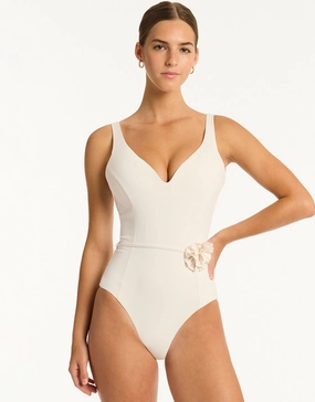Casa Del Mar Plunge Swimsuit - Coconut