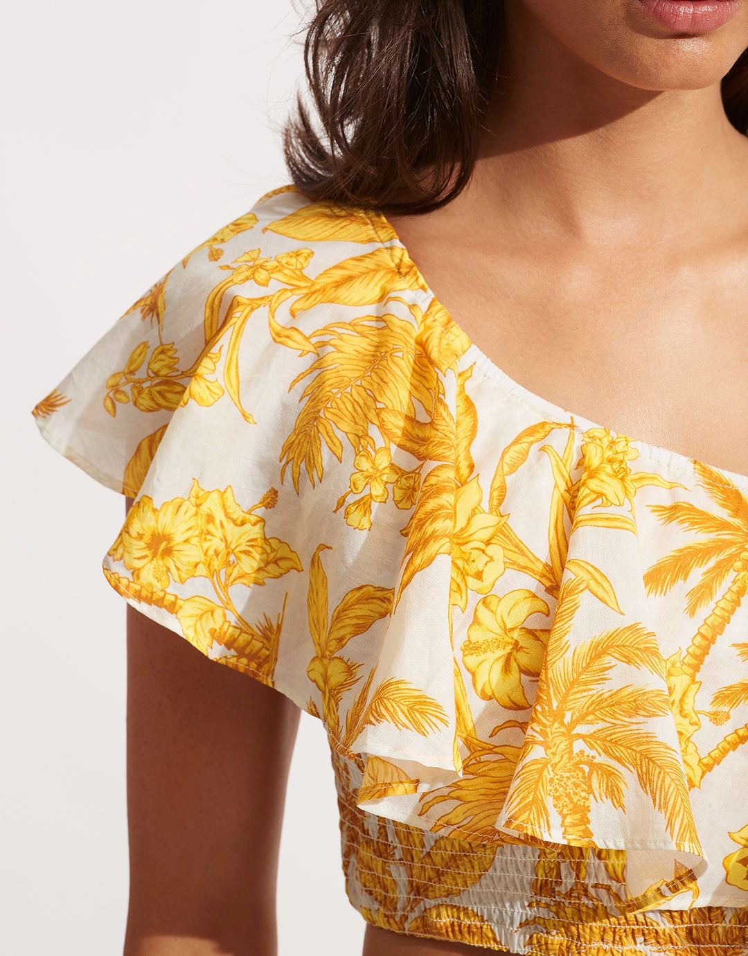 Castaway Shirring Top - Tuscan Sunset